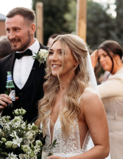 Bride and groom at their wedding reception at St Johns House in Lichfield
