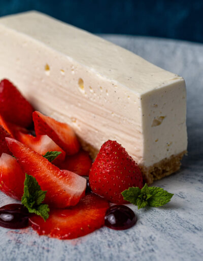 Cheesecake served at St Johns House in Lichfield